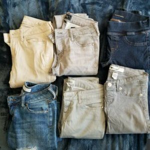 Women's Blue Jean LOT of 6 JEANS sizes 1/4/S/M